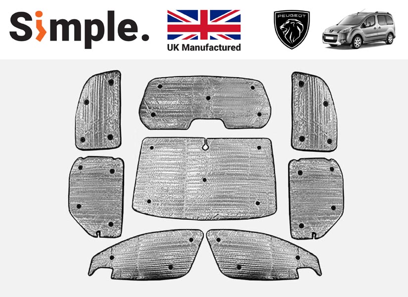 Peugeot Partner MK2 2008-2018 Thermal Window Blinds Set